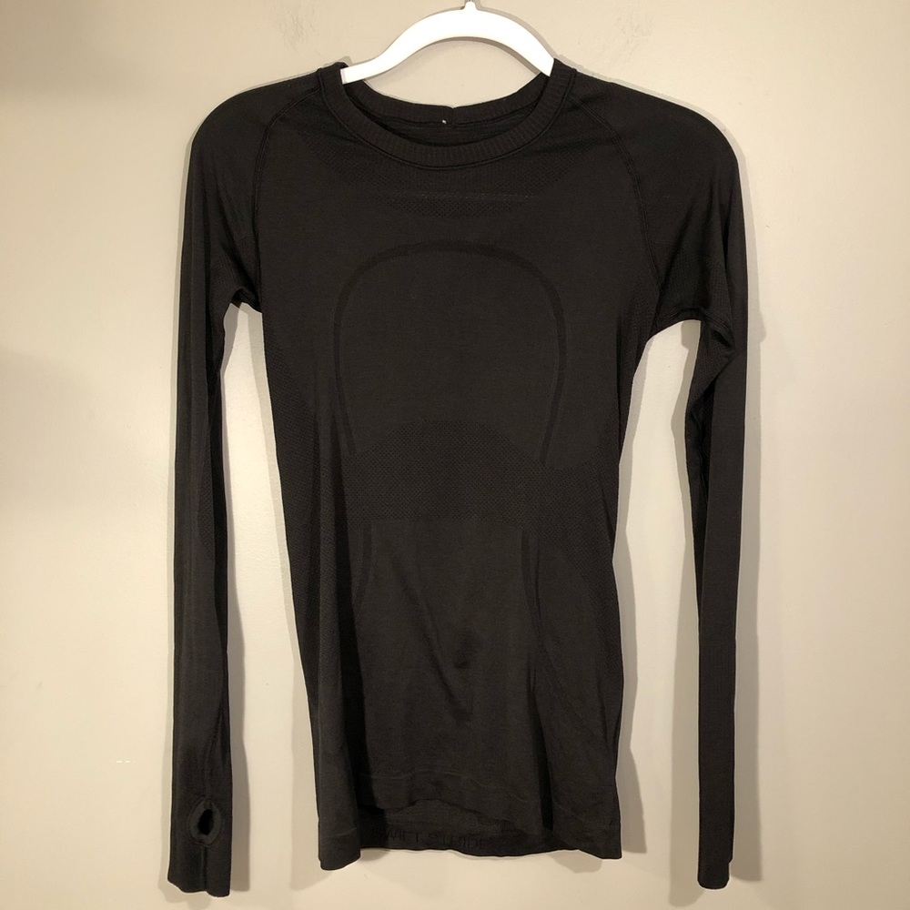 Lululemon black long sleeve seamless performance top - Picture 2 of 7